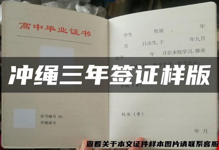 冲绳三年签证样版