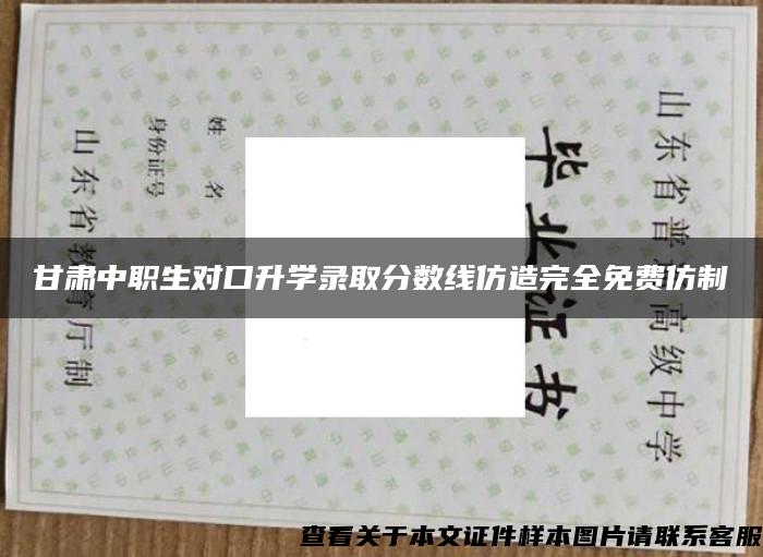 甘肃中职生对口升学录取分数线仿造完全免费仿制