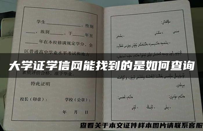 大学证学信网能找到的是如何查询