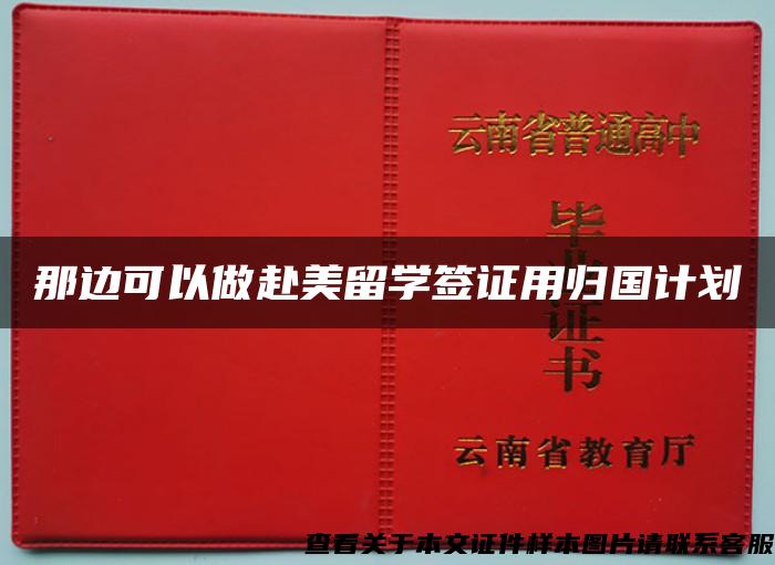 那边可以做赴美留学签证用归国计划