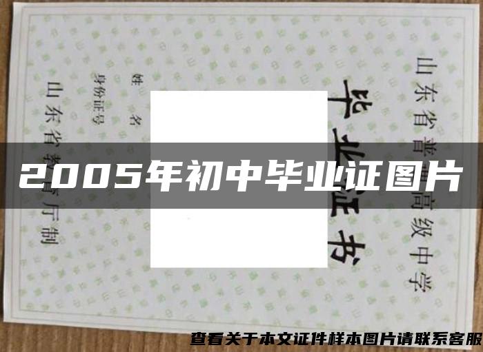 2005年初中毕业证图片