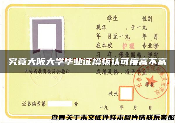 究竟大阪大学毕业证模板认可度高不高