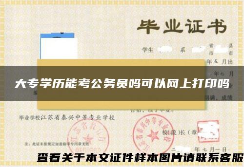 大专学历能考公务员吗可以网上打印吗