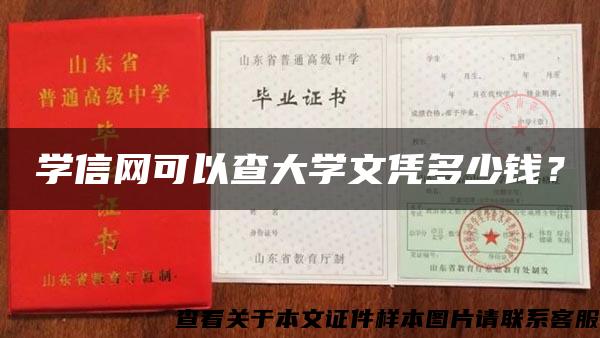 学信网可以查大学文凭多少钱？