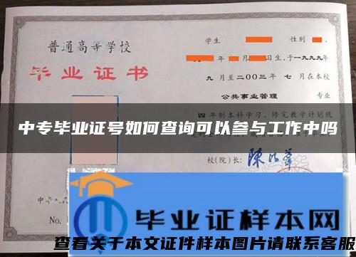 中专毕业证号如何查询可以参与工作中吗