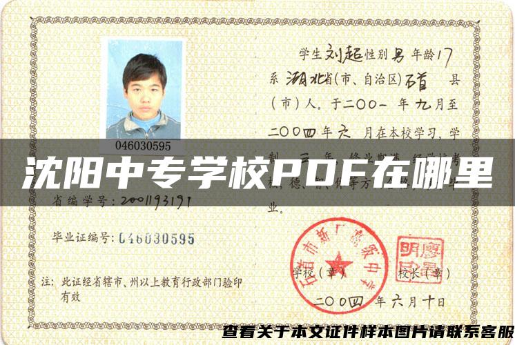 沈阳中专学校PDF在哪里