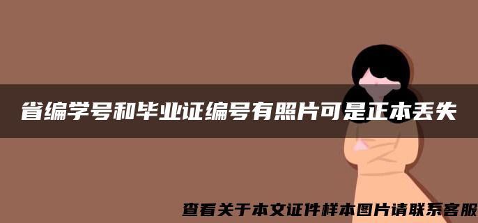 省编学号和毕业证编号有照片可是正本丢失