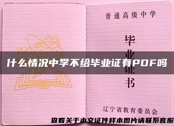 什么情况中学不给毕业证有PDF吗