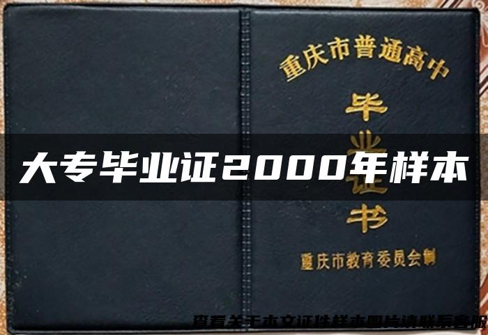 大专毕业证2000年样本