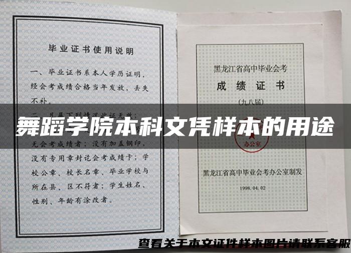 舞蹈学院本科文凭样本的用途