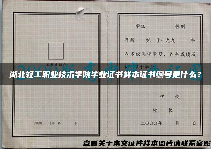 湖北轻工职业技术学院毕业证书样本证书编号是什么？