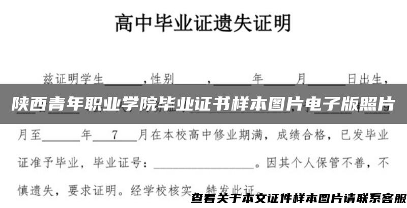 陕西青年职业学院毕业证书样本图片电子版照片