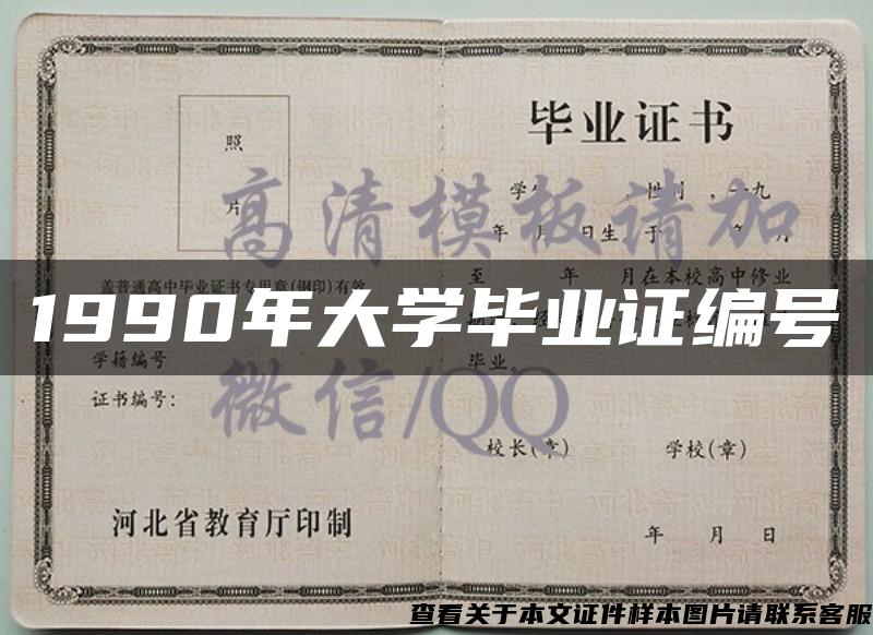 1990年大学毕业证编号