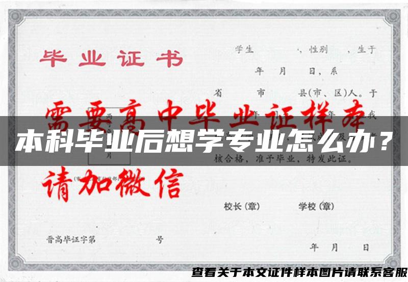 本科毕业后想学专业怎么办？