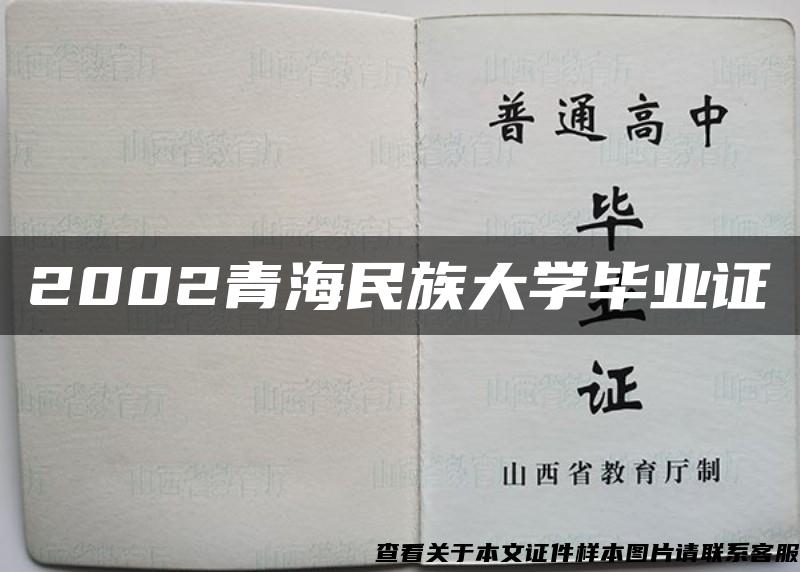 2002青海民族大学毕业证