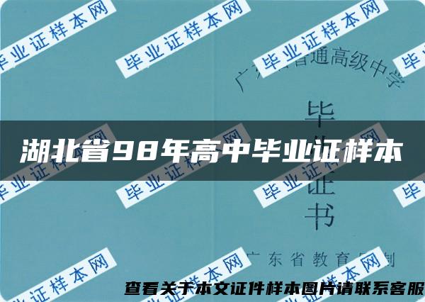 湖北省98年高中毕业证样本