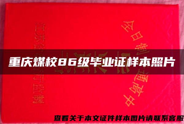 重庆煤校86级毕业证样本照片