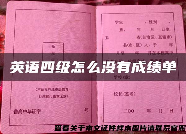 英语四级怎么没有成绩单