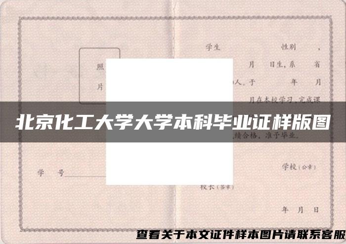 北京化工大学大学本科毕业证样版图