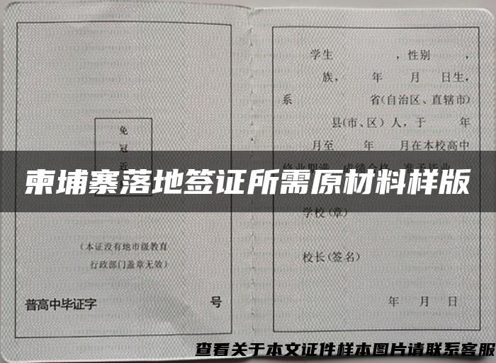 柬埔寨落地签证所需原材料样版