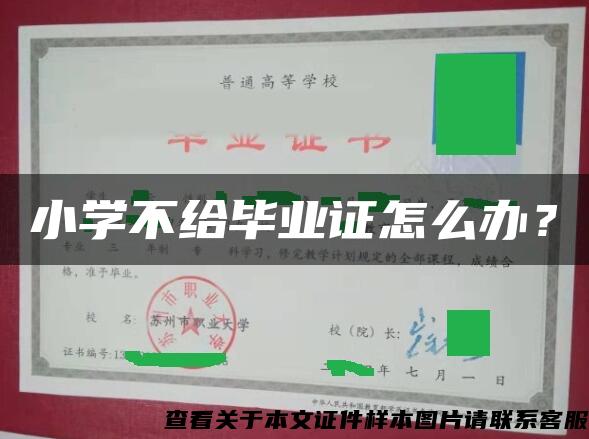 小学不给毕业证怎么办？