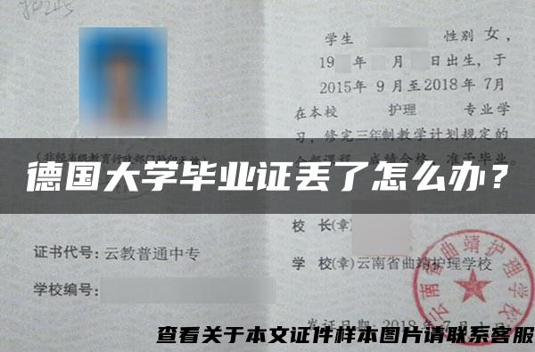 德国大学毕业证丢了怎么办？