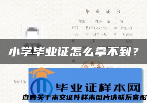 小学毕业证怎么拿不到？