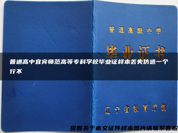 普通高中宜宾师范高等专科学校毕业证样本丢失仿造一个行不