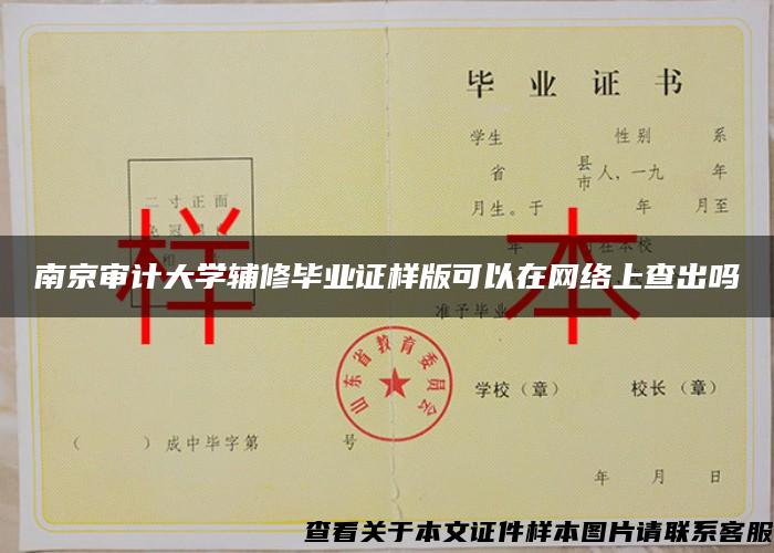 南京审计大学辅修毕业证样版可以在网络上查出吗