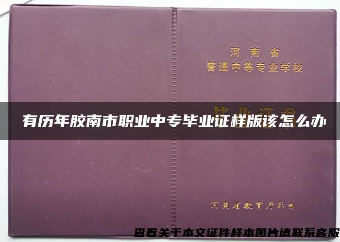 沒有历年胶南市职业中专毕业证样版该怎么办