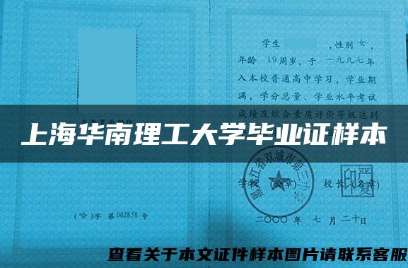 上海华南理工大学毕业证样本