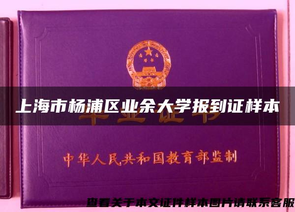 上海市杨浦区业余大学报到证样本