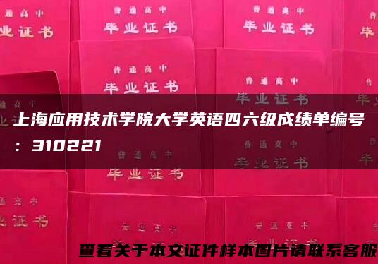 上海应用技术学院大学英语四六级成绩单编号：310221