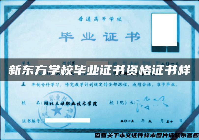 新东方学校毕业证书资格证书样