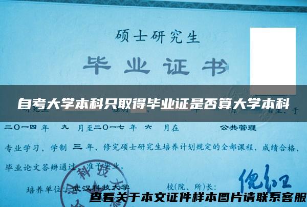 自考大学本科只取得毕业证是否算大学本科