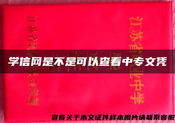 学信网是不是可以查看中专文凭