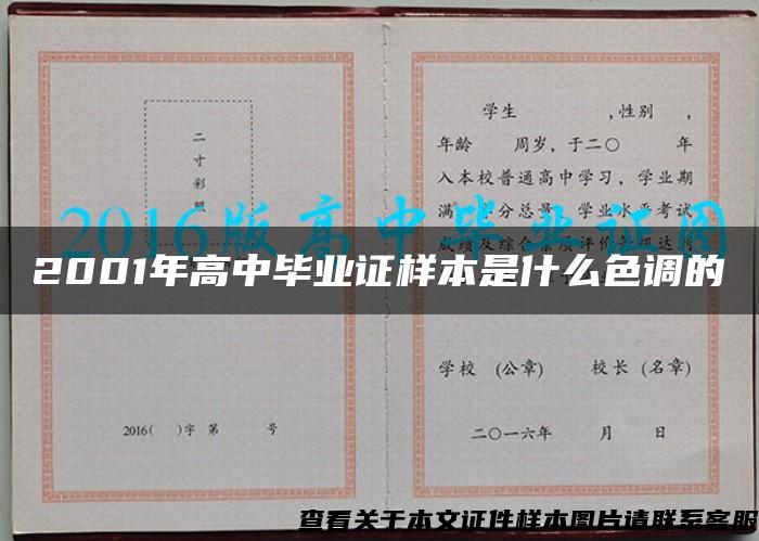 2001年高中毕业证样本是什么色调的