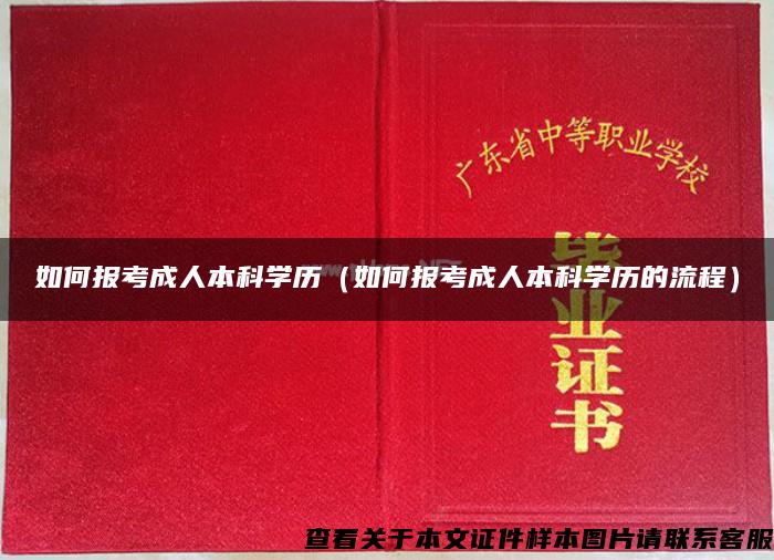 如何报考成人本科学历（如何报考成人本科学历的流程）