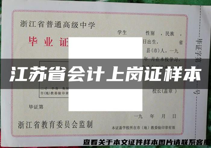 江苏省会计上岗证样本