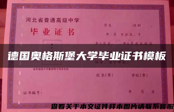 德国奥格斯堡大学毕业证书模板