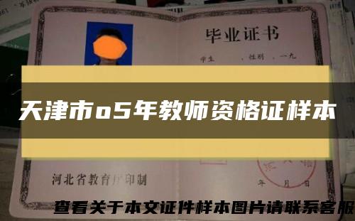 天津市o5年教师资格证样本