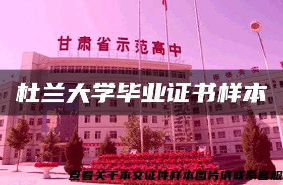 杜兰大学毕业证书样本