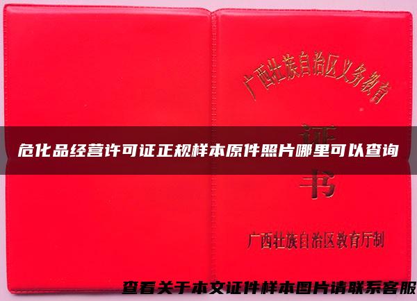 危化品经营许可证正规样本原件照片哪里可以查询