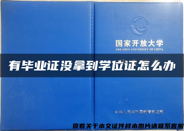 有毕业证没拿到学位证怎么办