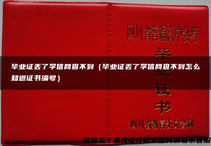 毕业证丢了学信网查不到（毕业证丢了学信网查不到怎么知道证书编号）