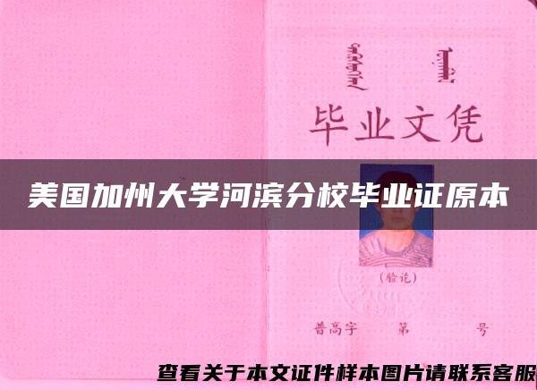 美国加州大学河滨分校毕业证原本