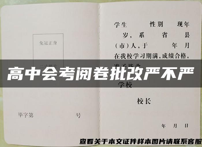 高中会考阅卷批改严不严