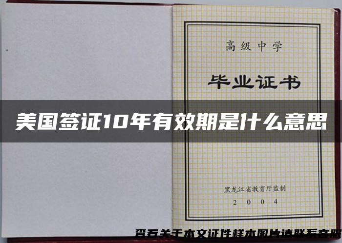 美国签证10年有效期是什么意思