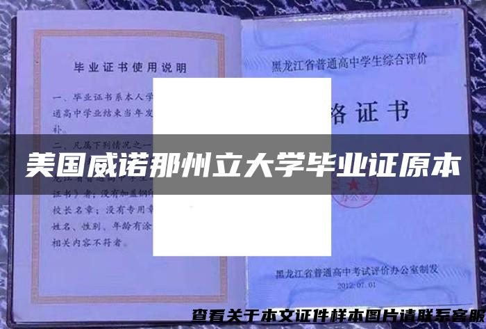 美国威诺那州立大学毕业证原本