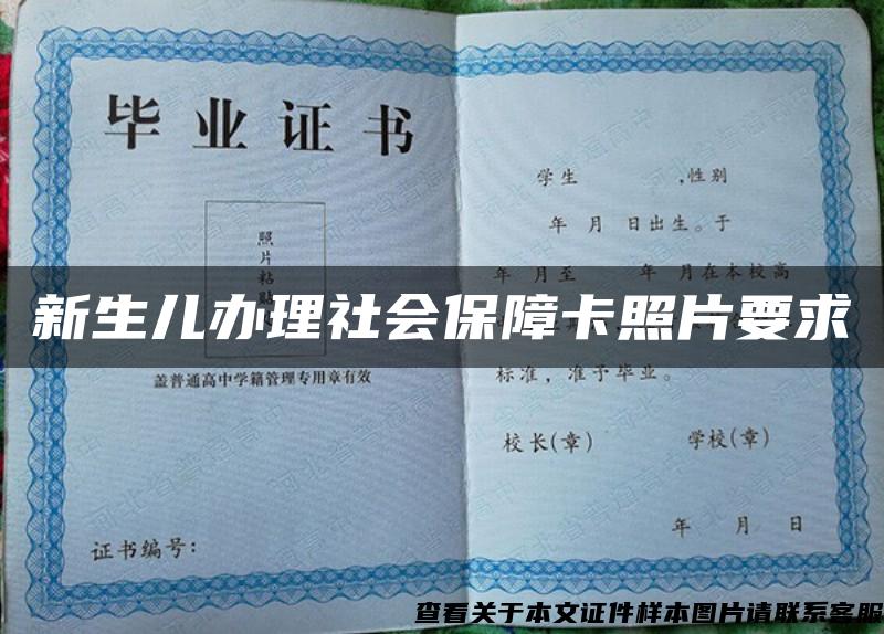 新生儿办理社会保障卡照片要求